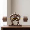 Weightlifter Figure Cold-Cast Bronze Statue Athletic for Weightlifters, Athletes