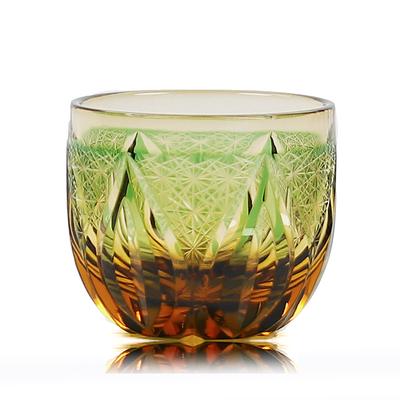 Jinzhi Japanese-style Korean-style Edo Cut Baijiu Sake Glass Hand-carved Glass Jiugongge Cuisine Flame Pattern