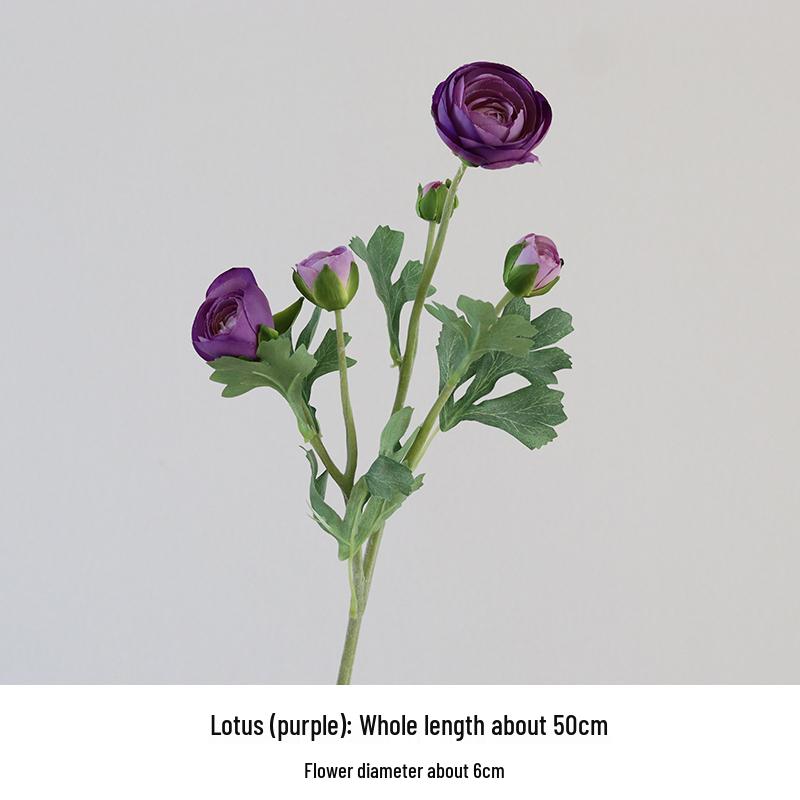 High-Quality Silk Ranunculus, Lotus, and Peony Artificial Flowers for Home Decor or Photography Props
