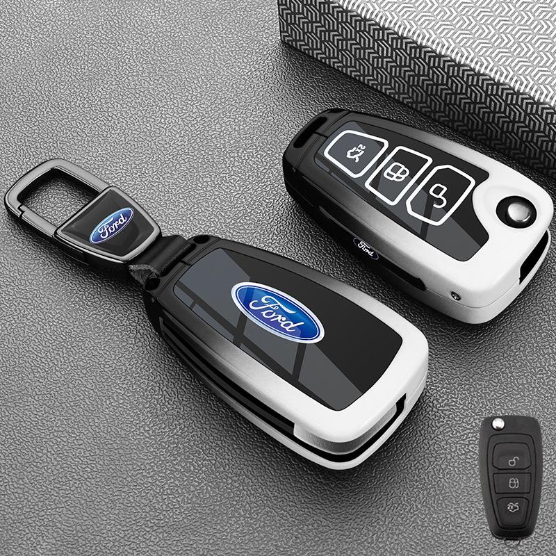 Ford 13-19 Ecosport & 15-18 Focus Folding 3-Button Key Case Metal Shell