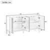 Sideboard mit 4 Türen, Moderne Buffetschrank Mehrzweckschrank mit Verstellbare Ablage, Griffloses Design