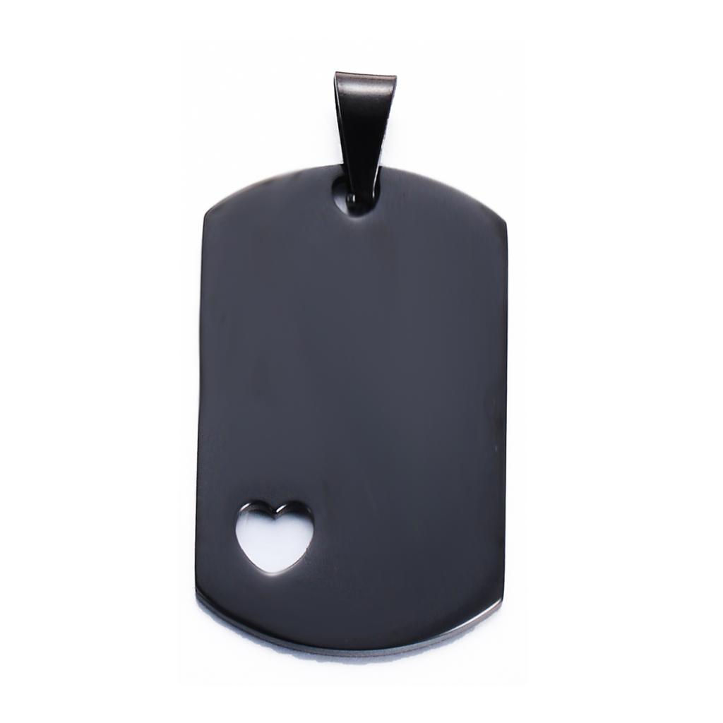 5Pcs Wholesale 5 Colors Military Tag Jewelry with heart Stainless Steel Necklace Pendant High Polished Necklace