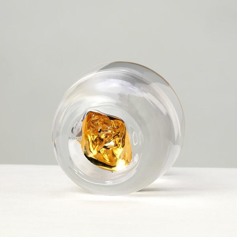 Gebaitang Gilded Crystal Glass Kung Fu Tea Cups (Set of 2)