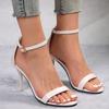 New fashion versatile sandals high sense fashion European and American large size French word with women's high heels sandals