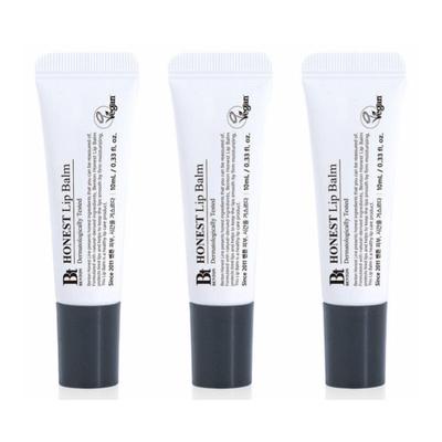 Honest Lip Balm 10ml × 3 — Lip Protector & Exfoliating Care with Jojoba Oil