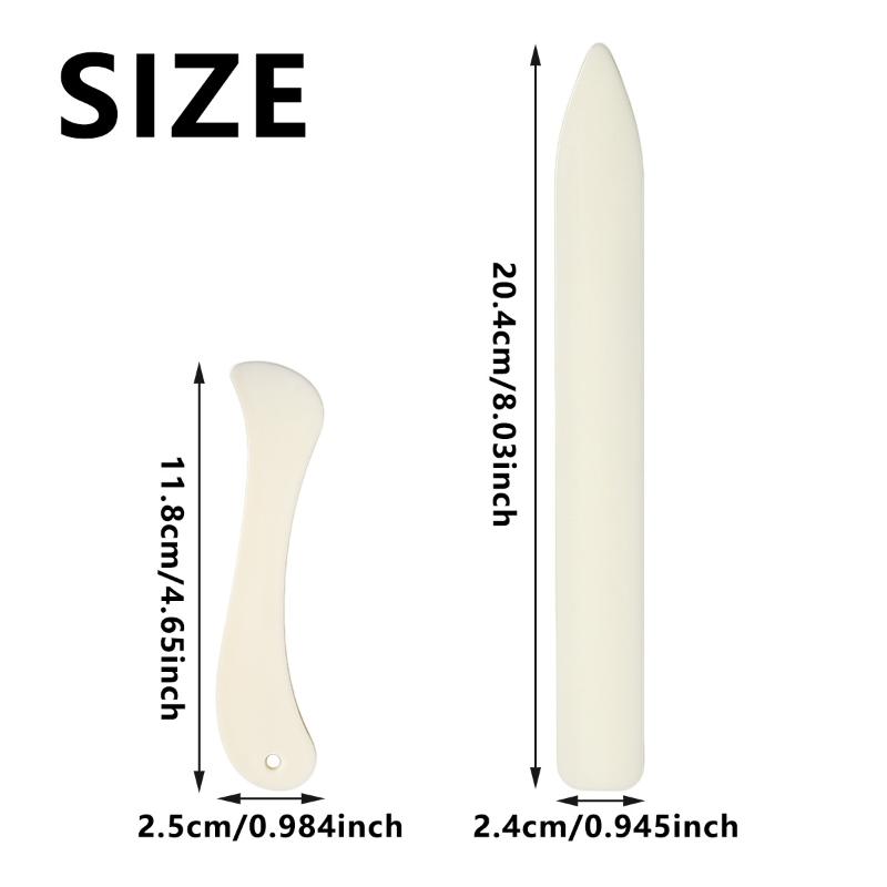 2Pcs Leather Craft Bone Folder Smooth Edge Scoring Creasing Tool Durable Leather Working Accessory for DIY Handmade Leather Projects
