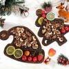 Christmas Wood Dinner Plate Set Festive Wooden Serving Trays for Xmas Snacks Cheese Fruit Holiday Party Food Tray Gift for Family Friends Teachers