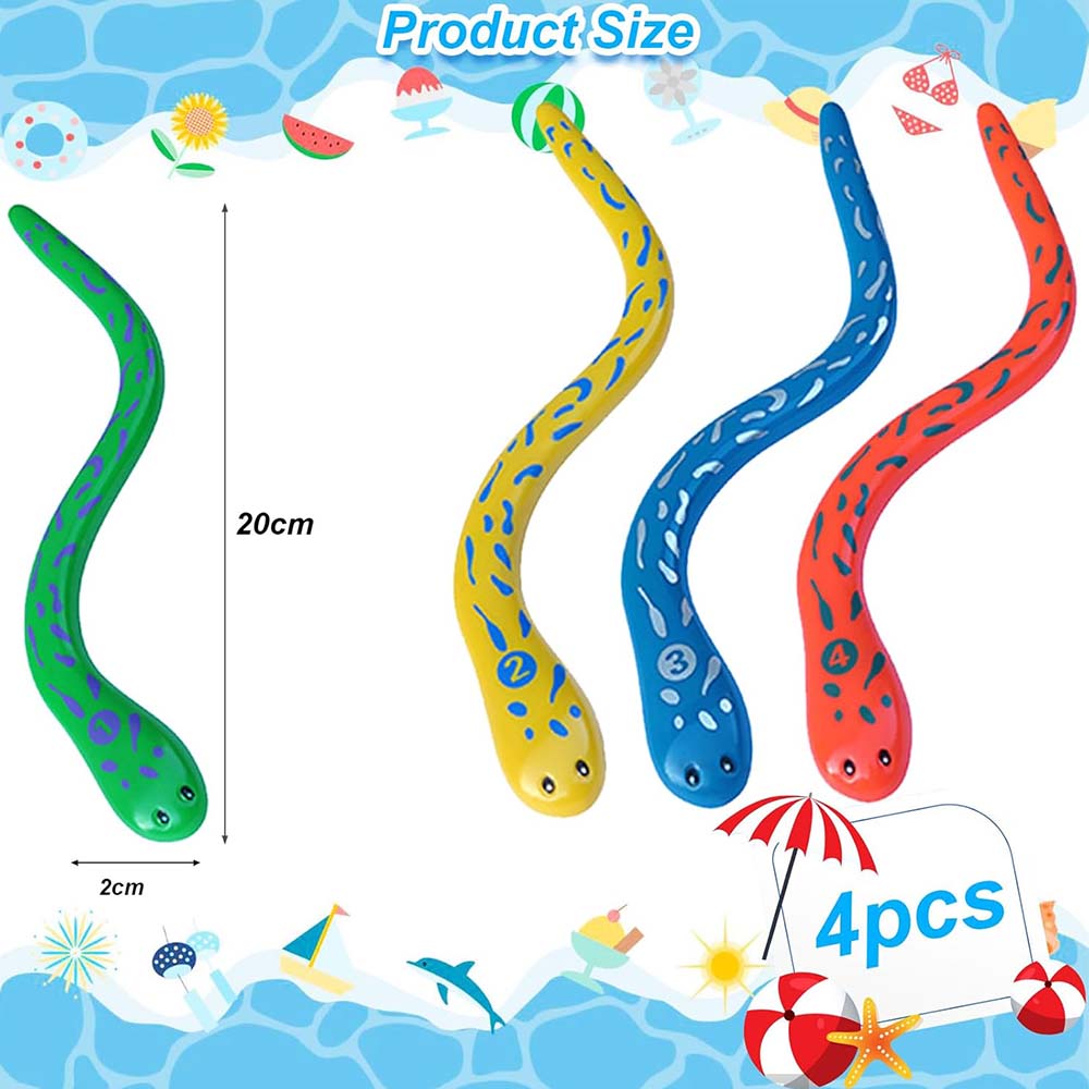 

New 4 Pcs Summer Fun Swimming Pool Dive Toy Snake For Children s Gifts