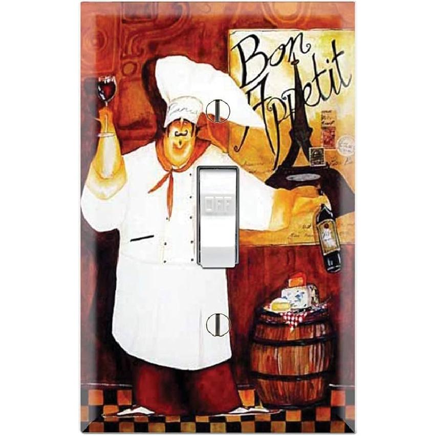 Graphics Wallplates - Bon Appetite Fat Chef- Toggle Outlet Combo Wall Plate Cover