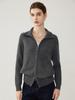 Women's Elegant Cashmere Cardigan: Winter 2026, Double Zipper, Loose Fit, Lapel Base Layer, Warm Outerwear