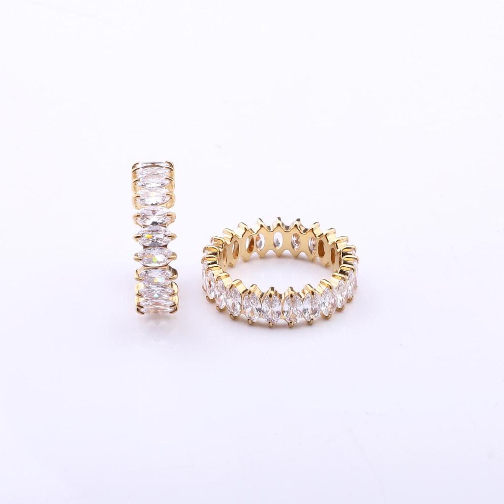 18K Gold Plated Geometric Zircon Ring – Luxurious European & American Style