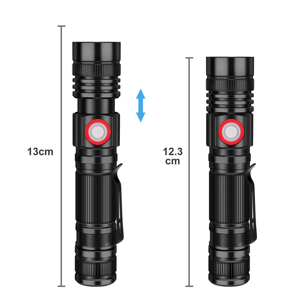DARKBEAM LED Rechargeable 1000 Compact and Bright Pocket Handheld Flashlight for and with Flashlight, USB, Lumens, Flashlight, Zoomable, Waterproof,