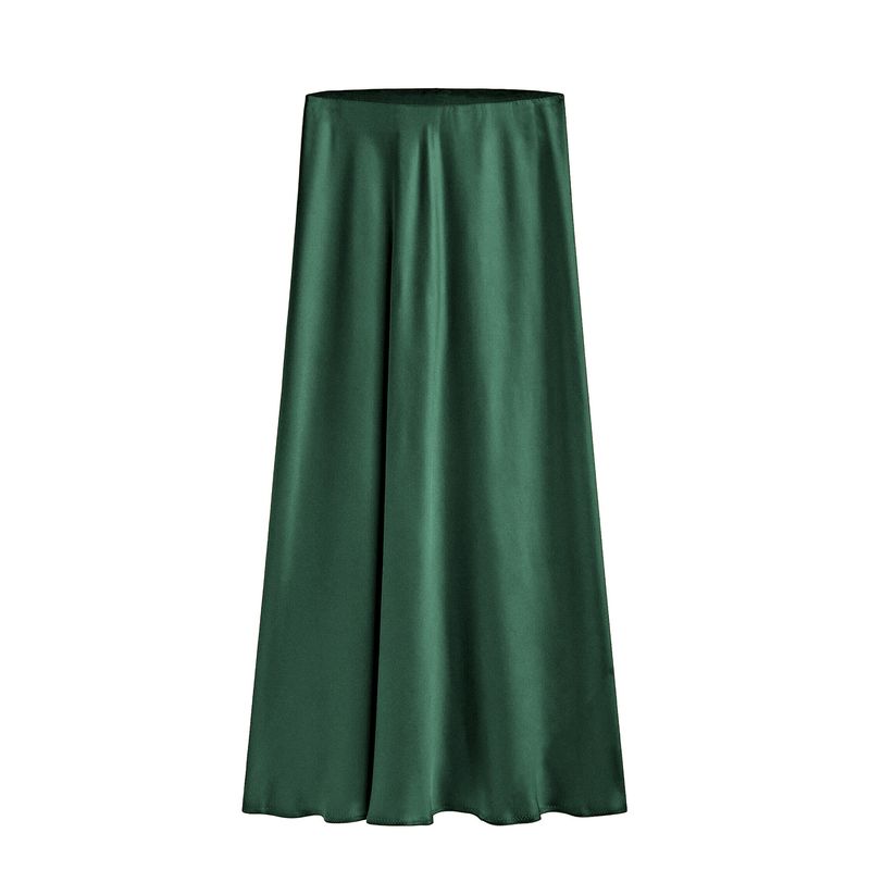 Hip Hugging Side Slit Half Length Skirt Solid Color Sheath Side Slit Skirt