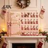Niedliches Desktop-Ornament Adventskalender Gnom, Rosa Weihnachts-Countdown-Box mit 24 Überraschungsfenstern, 2D Saisonale Kollektion Acrylplatte für
