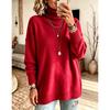 Autumn Winter Fashion Turtleneck Sweater Women Elegant Loose Knit Pullover Soft Cozy Thickened Base Layer Jumper