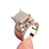 Mikro eingelegter Zirkon Herz Ring Schwere Industrie Design Voller Diamant Retro Ring Trend Neuer Schmuck