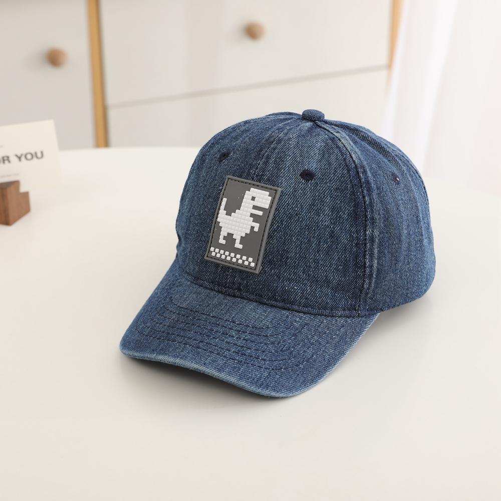 Digital Dinosaur Embroidered Children's Water-resistant Baseball Cap - Fashionable, Adjustable, Classic and Versatile Hat