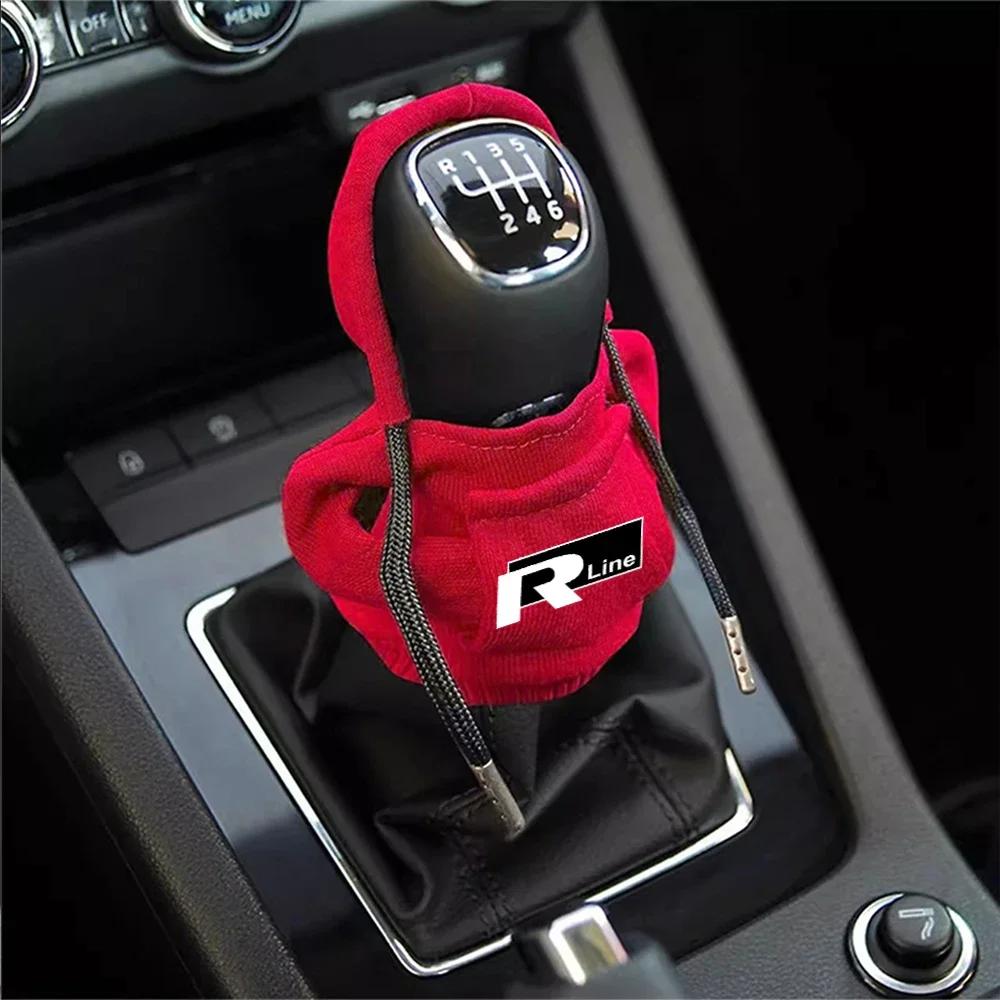 1/2Pcs Hoodie Car Gear Shift Cover Handle Kit Gear Shift Sweatshirt Decoration For Volkswagen VW R Line Tiguan Golf Jetta PassatNB1