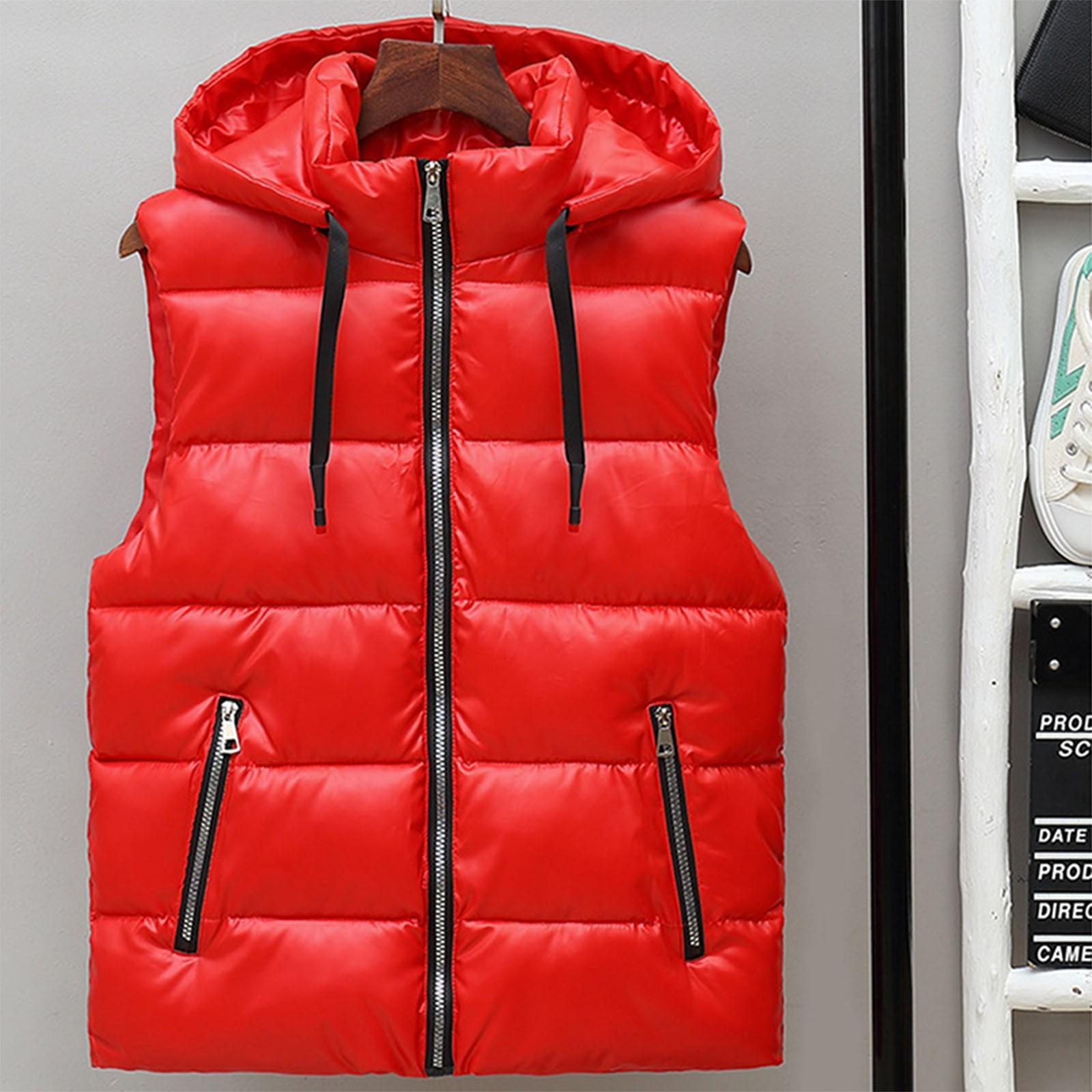 

Хлопковый жилет, мужской осенне-зимний утолщенный теплый жилет с капюшоном, цветной жилет с вышивкой XXXXL красный