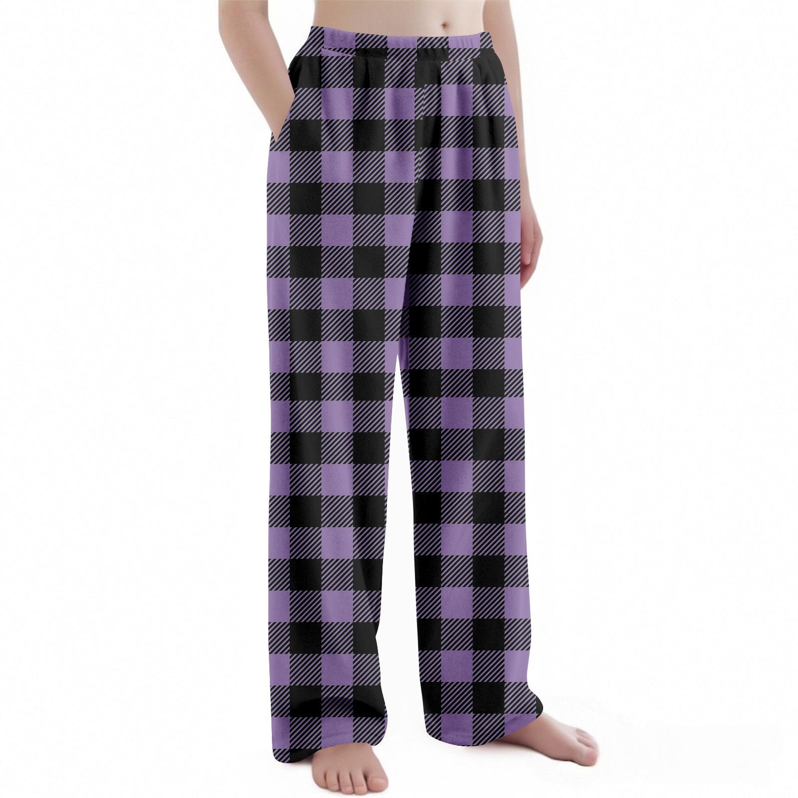 

Детские рождественские брюки с клетчатым принтом, плюшевые повседневные брюки 150