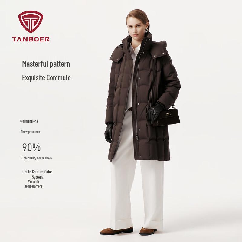 

Tanboer Women s Mid-Length Goose Down Puffer Jacket L 170