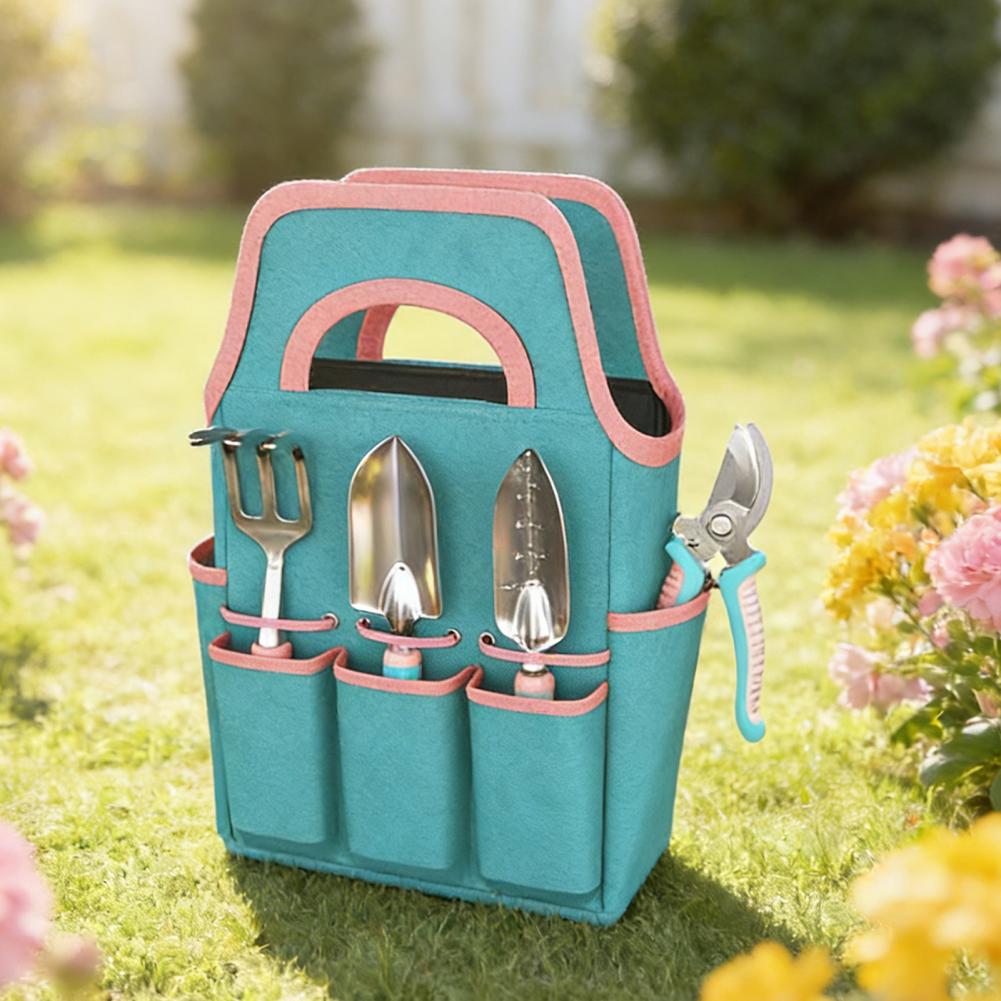 Garden Tool Set Heavy Duty Gardening Tools Set with Hand Trowel Bypass Pruner Hand Rake Gloves Carry Bag for Home Gardeners Gift