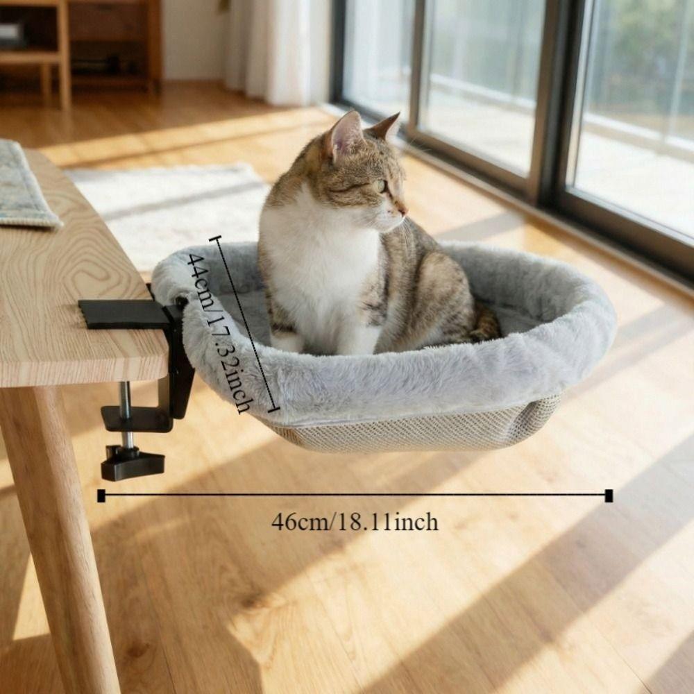 Sunken Design Cat Desk Hammock Space-Saving Cat Perch Soft Cat Table Bed Home Office Desk