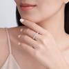 0.7 CTW S925 Sterling Silver Row Moissanite Ring Rhodium & 14K Gold Plated GRA Certified Luxe Wedding or Daily Band