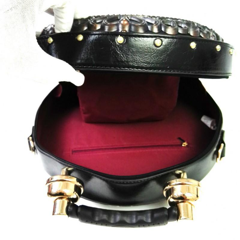 Retro Chic Round PU Handbag With Clock Face Design Womens Shoulder Crossbody Bag Daily Wear