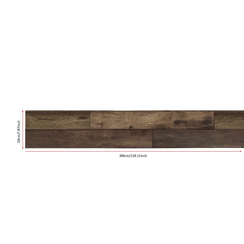 1roll 20x300cm Wood Grain Floor Stickers PVC Self-Adhesive Thickened Waterproof Wall Stickers, for Living Room Office Home Decor