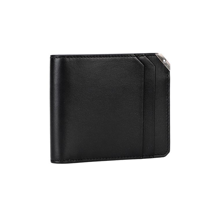 Montblanc Meisterstück Double Fold Leather Wallet Men Wallets Black 124089