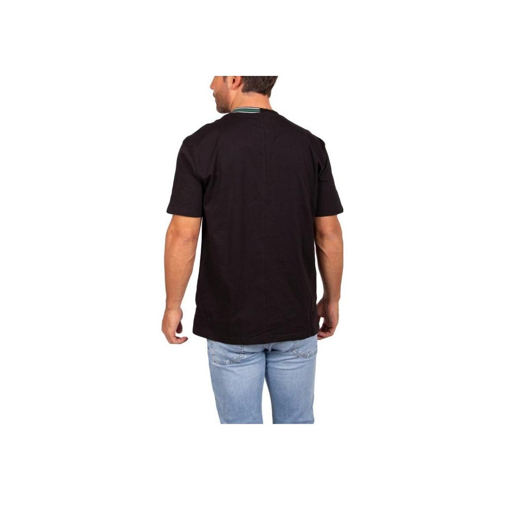 Puma Logo Buchdruck Muster Rundhals Kurzarm T-Shirt Herren Oberteile Schwarz 538296-01