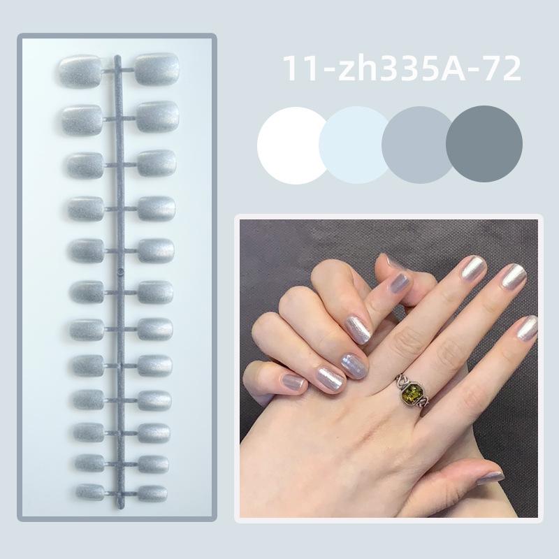 24pcs/set Pearl Glitter Fake Nail Strips Nail Stickers DIY Finished Wearable Manicure