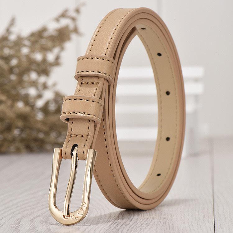Women's Thin Leather Belt - Korean Style Decorative Waist Chain for Dresses and Pants