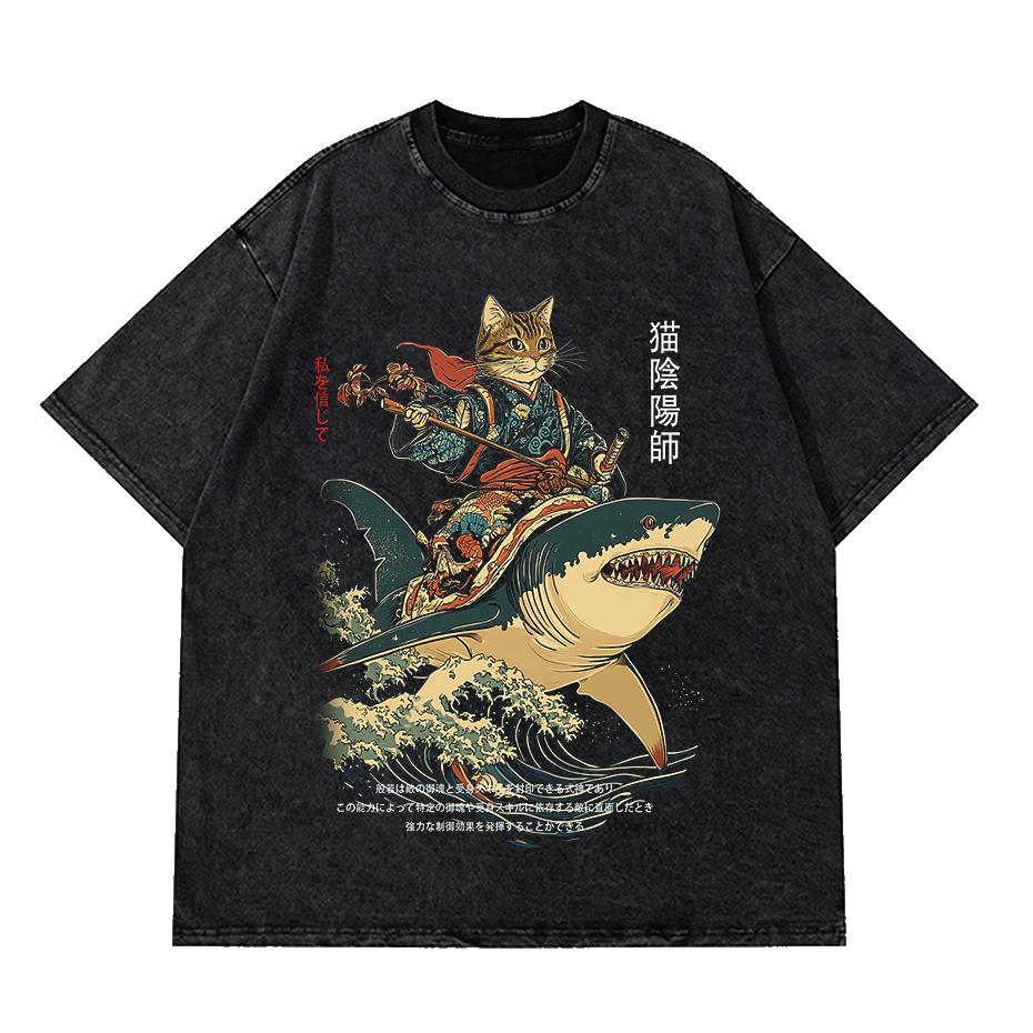 New Funny Cat Cartoon Graphic Men Women Tees Casual Baggy Short Sleeve Japanese Style Oversized T ShirtPersonalized Clothing