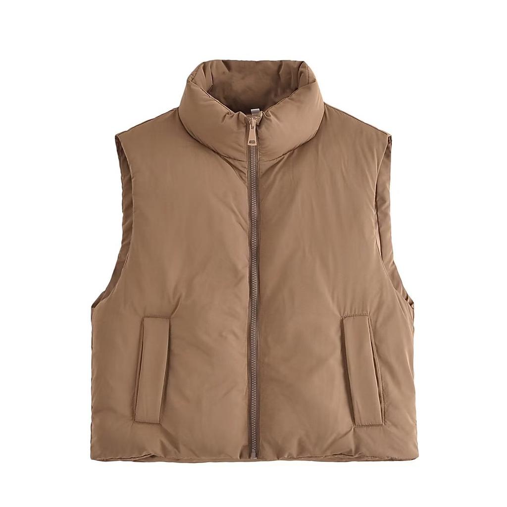 Neue Frauen Jacke Weste Herbst Winter Unten Baumwolle Gefütterte Weste Weibliche Kleidung Ärmellose Kurze Weste Jacke Warme Mäntel