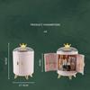Crown Luxury Cosmetics Organizer Makeup Storage Box Desktop Rotating Jewelry Ring Display Box Storage Shelf Dustproof Makeup Box