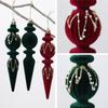 6pcs Velvet Painted Ice Cone Christmas Ornament Set Tree Hanging Decorations
