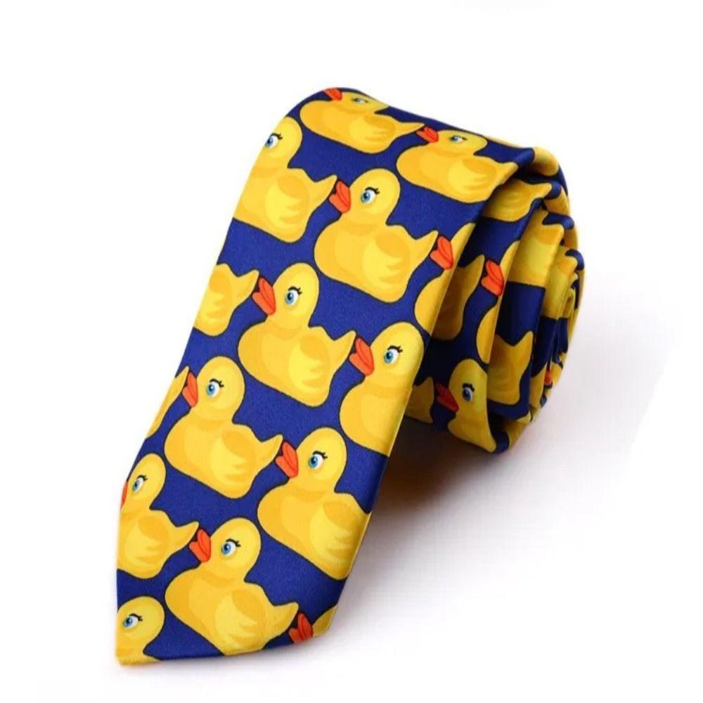 Mode How I Met Your Mother Enten Krawatte Gummi-Ente 8cm Krawatte Krawatten Gelb Bedruckte Krawatte