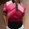 Modern Short Sleeve Polo with Zipper, Stylish Casual Men's Top