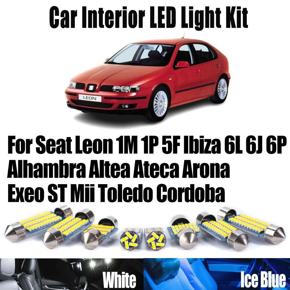 Car LED Interior Map Dome Light Kit For Seat Leon 1M 1P 5F Ibiza 6L 6J 6P Alhambra Altea Ateca Arona Exeo ST Mii Toledo Cordoba