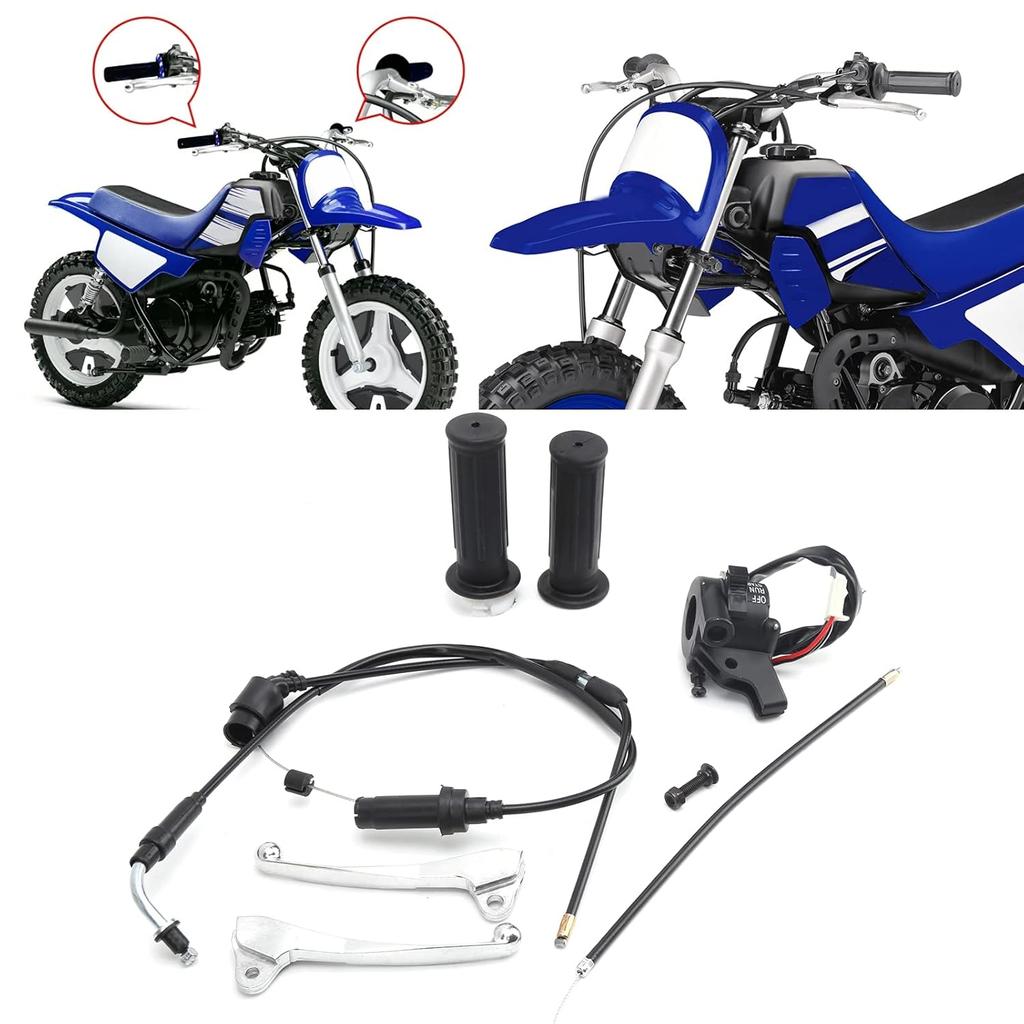 Gaszug, Gasgriffkabel Bremshebel Zündschalter ABS & PVC Set Passend für YZinger 50/Peewee PW50