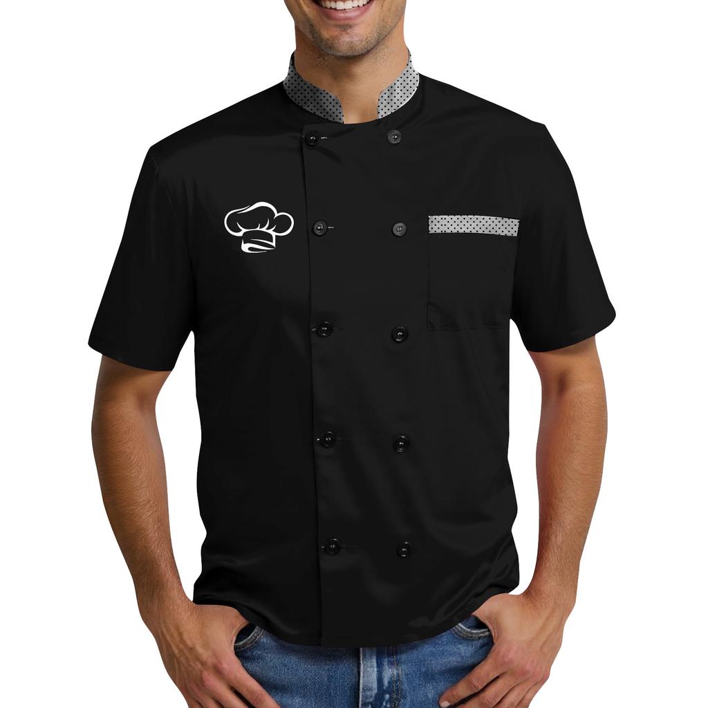 Popular Chef Print Elements Men's Chef Uniform