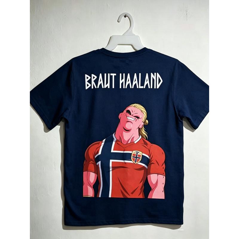 2026 Hot Sale Erling Haaland Norway Funny Majin Buu Graphic T Shirt Men Football Soccer Cartoon Tee Unisex Streetwear Short Sleeve Tops