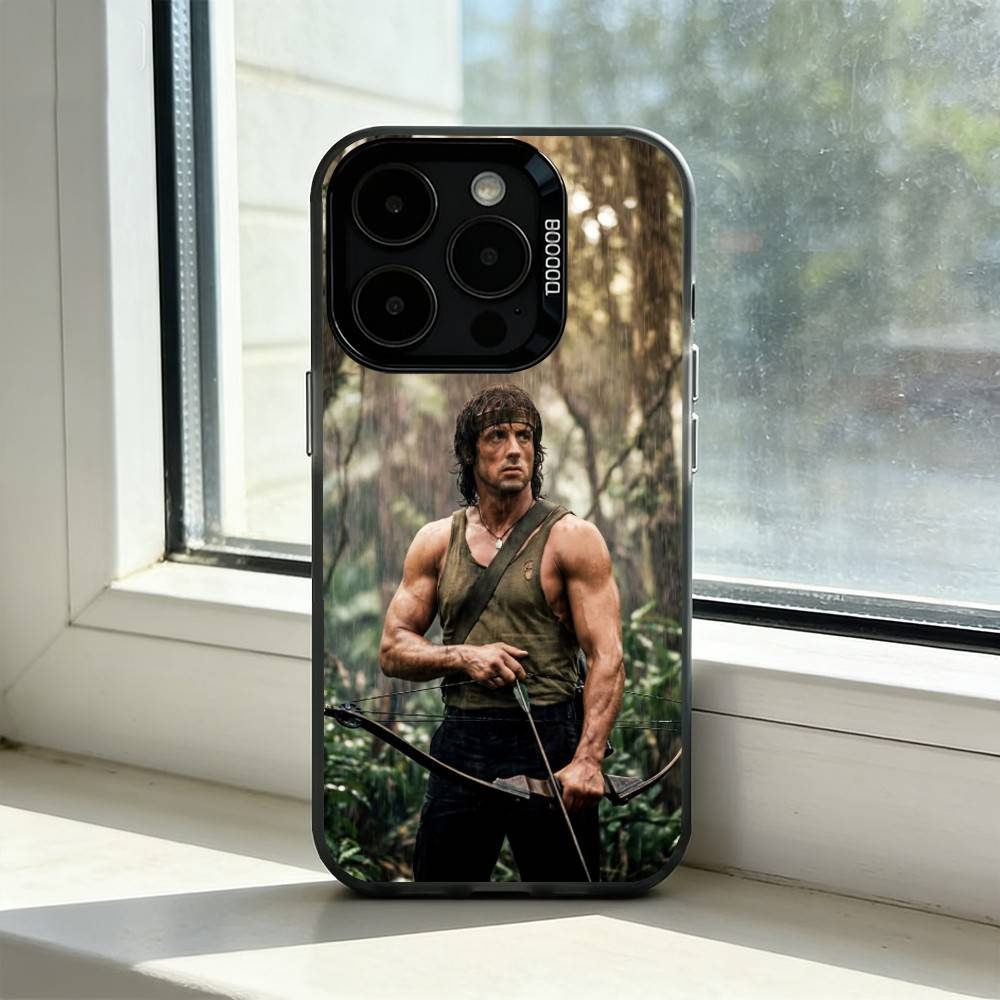 First Blood John R-Rambo Phone Case For iPhone 17,16,15,14,13,12,11 Plus,Pro Max,XS,Colored Silver Plated Inside Cover