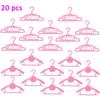 20 Pcs Doll Hangers Plastic Clothes Holder for Barbie Doll Accessories Kid Toy