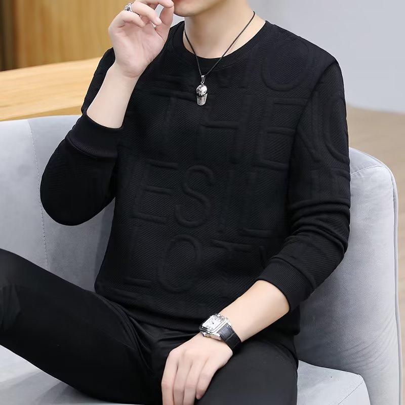 Herren Warmes Rundhals Langarm Sweatshirt im koreanischen Stil - Trendige Herbst/Winter Mode Basisschicht