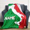 Customiz Name Personality Italy Map Blanket Soft &Warm Sofa Office Bed Travel Lunch Break Blanket, Gift Suitable All Seasons