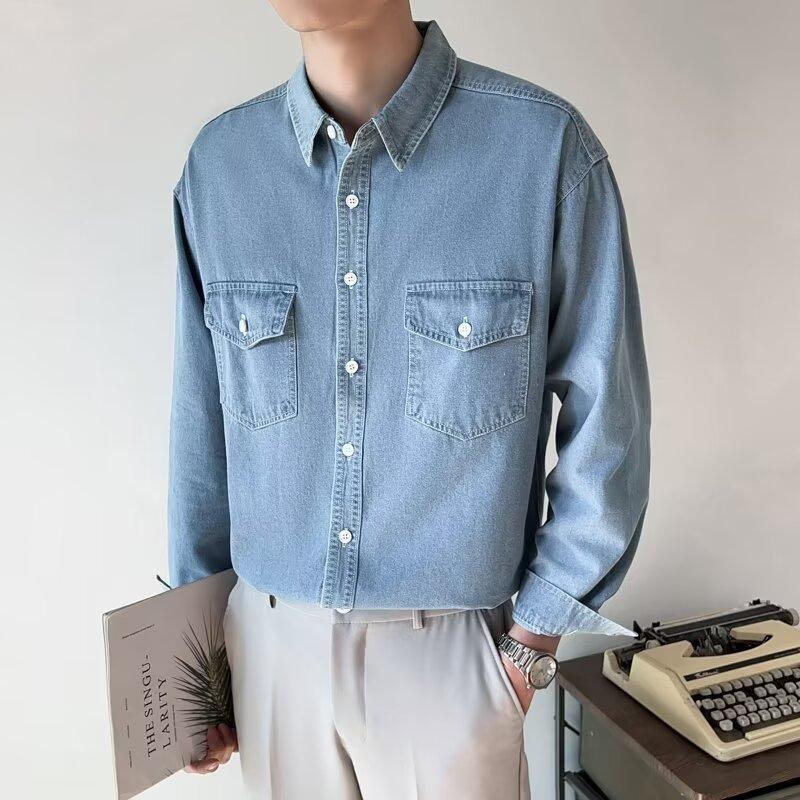 

Trending Men s Blue Casual Jacket: Youth Fashion Spring/Autumn Versatile Outerwear XL світло-синій колір