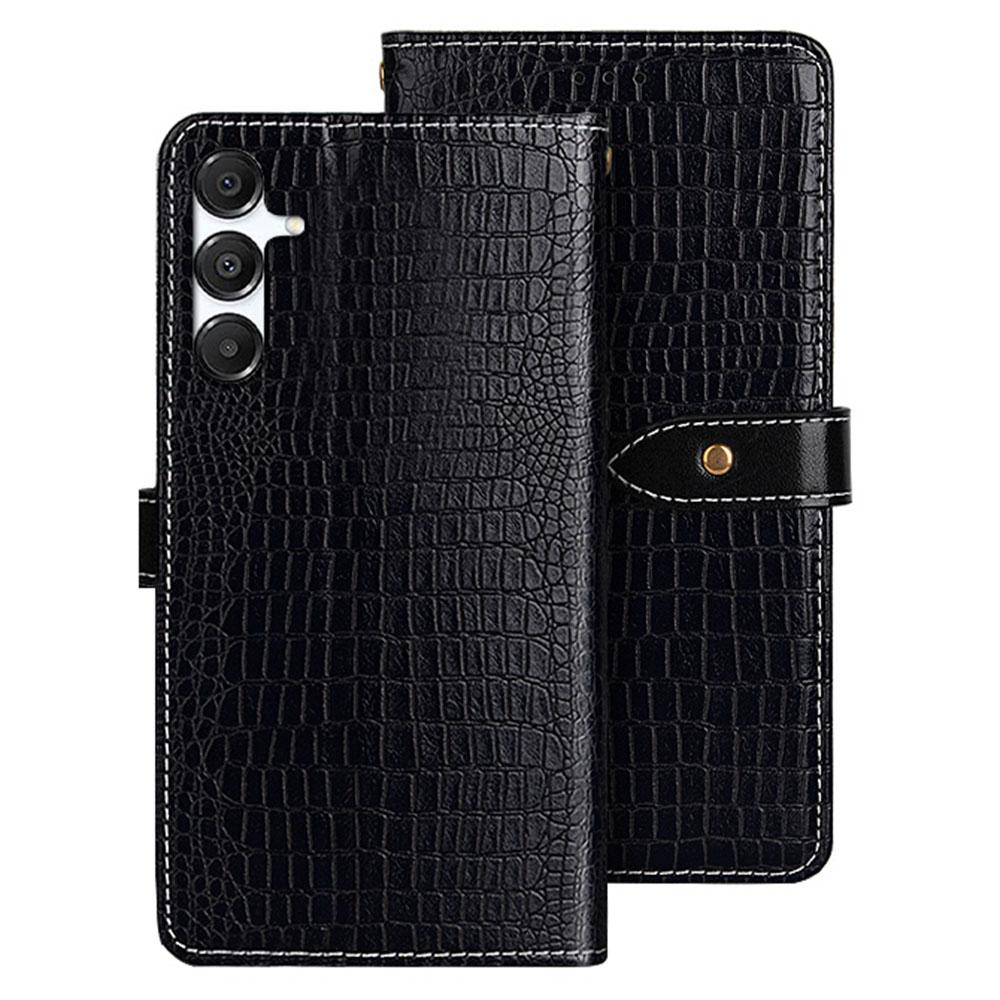 

IDEWEI Чехол для Samsung Galaxy A36 5G/A56 5G, откидная крышка из ПУ кожи с текстурой крокодила Black